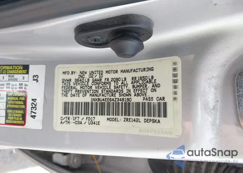 2010 Toyota Corolla S из США, поврежденный, VIN 1NXBU4EE6AZ348190